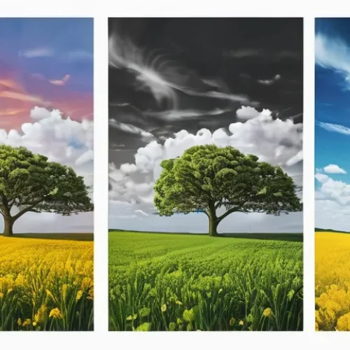 인공지능 AI 과 환경 관리 - Here are three image generation prompts in English, based on the provided text: