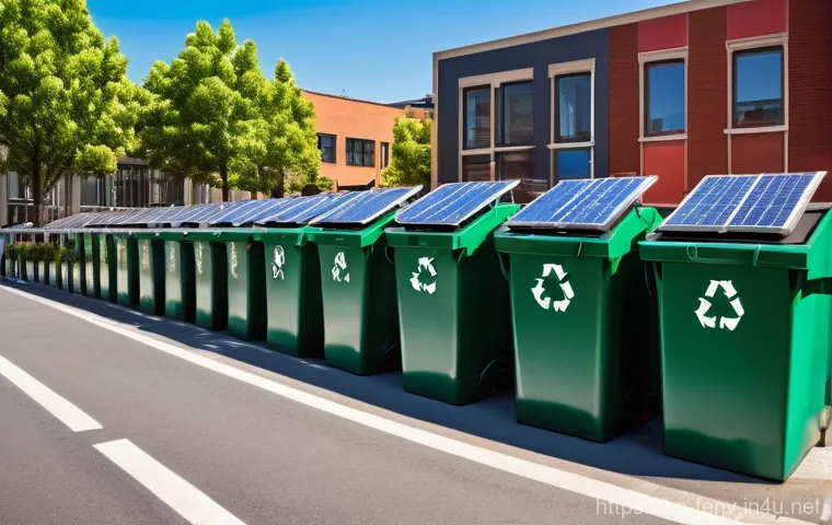 탄소 중립 목표 - **Prompt:** A vibrant, bustling urban street scene that exemplifies sustainable living. Diverse indi...